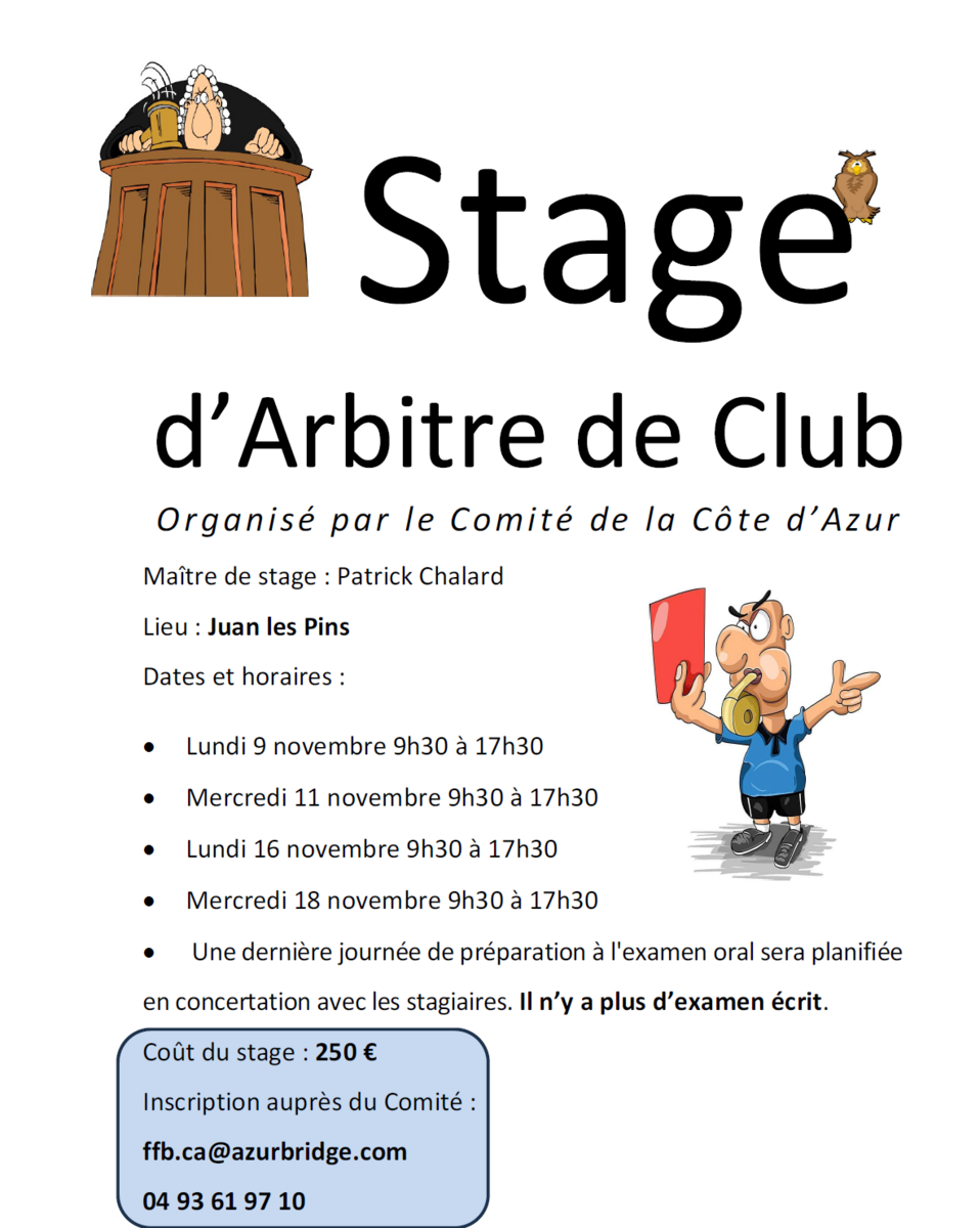 Stage d'arbitre de clubs
