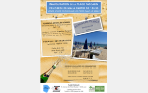Inauguration de la plage Pascalin le vendredi 20 mai