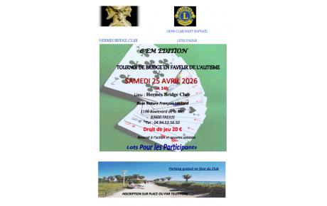 Tournoi de bridge en faveur de l'autisme